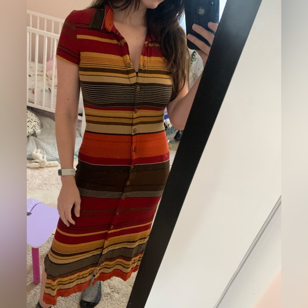 Vintage Liz Claiborne dresses striped button front dress